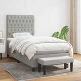 Box spring krevet s madracem svjetlosivi 90x190 cm od tkanine | shoptok.hr