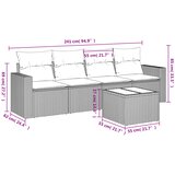  5-dijelni vrtni set sofa s jastucima bež od poliratana | shoptok.hr