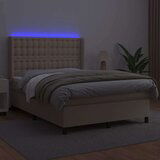 Box spring postelja z vzmetnico LED kapučino 140x200 cm, (20897110) | Shoptok.si