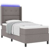  Box Spring postelja z vzmetnico in LED v taupe barvi, 90x200 cm tkanina, (22049197) | Shoptok.si
