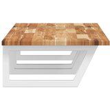  Zidna polica za umivaonik od čelika i masivnog bagremovog drva Smeđa 140 x 50 x 2 cm | shoptok.hr