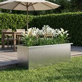  Vrtna posuda za sadnju s LED svjetlom Srebrna 30 x 100 x 30 cm | shoptok.hr