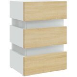 vidaXL LED nočna omarica bela in sonoma hrast 45x35x67 cm iverna pl. | Shoptok.si