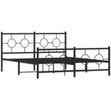  Metalni okvir kreveta uzglavlje i podnožje crni 150x200 cm | shoptok.hr