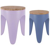 Leitmotiv Plavi/ljubičasti metalni stolići u setu 2 kom Double Funky – Cijene