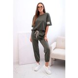 Kesi Włoski Women's viscose set with short sleeves and trousers khaki Cijene