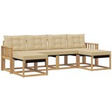 vidaXL Zunanja garnitura za sedenje z blazino 6 pcs Bela in bež, (5000282278) | Shoptok.si
