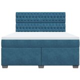 vidaXL Box spring postelja z vzmetnico modra 180x200 cm žamet, (21306745) | Shoptok.si