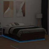  Okvir za krevet s LED svjetlima boja hrasta 135 x 190 cm drveni | Eponuda.ba