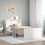  Krevet s regalom za knjige bez madraca bijeli 75x190cm borovina | shoptok.hr