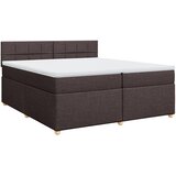 vidaXL Krevet s oprugama i madracem tamnosmeđi 200x200 cm od tkanine | shoptok.hr