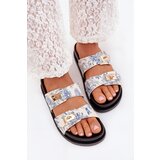 Boto Patterned Ladies Platform Slippers Blue Sorina | shoptok.hr
