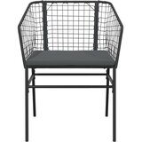  9-dijelni vrtni blagovaonski set s jastucima crnog poliratana | shoptok.hr