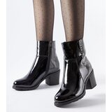 Gemre Black patent heeled ankle boots Ludovica Cijene
