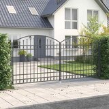 Ogradna vrata ASSEN 401 x 224,5 cm Čelik Siva u
