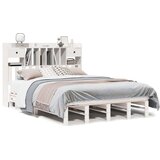 vidaXL Krevet s regalom z knjige bez madraca bijeli 150x200cm borovina | shoptok.hr