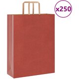 vidaXL Papirnate vrečke 250 kosov z ročaji rdeča 32x12x42 cm | Shoptok.si