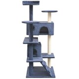 vidaXL Mačje drevo s praskalniki iz sisala 125 cm temno modre barve | Shoptok.si