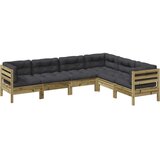  6-dijelni set vrtnih sofa od impregnirane borovine s jastucima | shoptok.hr
