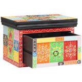 vidaXL Nočna omarica 2 pcs večbarvno 40 x 30 x 28 cm Trden mangov les, (5000044059) Cene