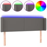 Maison Chic LED posteljno vzglavje - Vzglavna omarica sivo 147x16x78/88 cm umetno usnje, (22077377) | Shoptok.si
