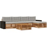  Set vanjskih sofa 6 pcs Prirodna i svjetlosiva 79 x 79 x 37 cm | shoptok.hr