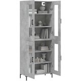 vidaXL Visoka komoda siva betona 69 5x34x180 cm od konstruiranog drva | shoptok.hr