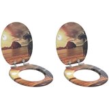  Toaletna sjedala s mekim zatvaranjem 2 pcs Narančasta MDF ploča | shoptok.hr