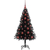  Božićno drvce s 150 LED svjetlima s stalakom Crna 120 cm PVC | shoptok.hr