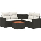  Set sofe 6 kom. Crna i krem-bijela Poli Rattan i čelik | shoptok.hr