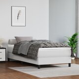 vidaXL Vzmetnica z žepkasto vzmetjo bela 90x190x20 cm umetno usnje Cene