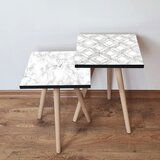 Hanah home 2Shp506 - black blackwhitegrey nesting table (2 pieces) | ePonuda.com