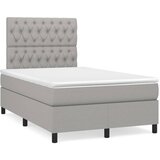 vidaXL Box spring postelja z vzmetnico svetlo siva 120x200 cm blago, (20790496) Cene