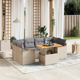 vidaXL 7-dijelni set vrtnih sofa od poliratana s jastucima bež | shoptok.hr