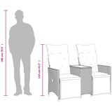  Vrtni naslonjač za 2 osobe sa stolom crni od poliratana | shoptok.hr