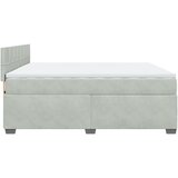  Krevet s oprugama i madracem svjetlosivi 200x200 cm baršunasti | shoptok.hr
