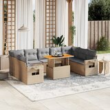  10-dijelni set vrtnih sofa s jastucima bež od poliratana | shoptok.hr