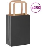 vidaXL Papirnate vrećice 250 kom s ručkama crne 15x8x21 cm Cijene
