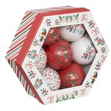 Atmosphera novogodišnje loptice set x7 7,5 cm crveno bela (192120A) | ePonuda.com