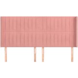  Uzglavlje s ušima ružičasto 203x16x118/128 cm baršunasto | shoptok.hr