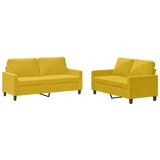  2-dijelni set sofa s jastucima žuti baršunasti | shoptok.hr