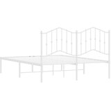  Metalni okvir za krevet s uzglavljem bijeli 135x190 cm | shoptok.hr