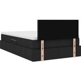  Krevet S LED lampica s uzglavljem Crna 120 x 200 cm tkanina | shoptok.hr