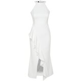 Trendyol White Flounce Detailed Evening Dress Cijene