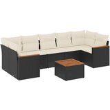 Maison Chic Seti vrtnega pohištva - Vrtna garnitura - Vrtni pohištvo set 8-delna z blazinami črn poli ratan, (21799739) | Shoptok.si