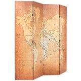 Furnova Zložljiv paravan 160x170 cm zemljevid sveta rumen, (21929726) | Shoptok.si