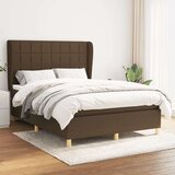  Box spring postelja z vzmetnico temno rjav 140x190 cm blago | Shoptok.si
