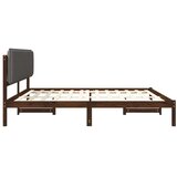  Krevetni okvir s tapiciranim uzglavljem - Tamnosmeđa i svjetlosiva 180 x 200 cm | shoptok.hr