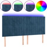 Maison Chic led posteljno vzglavje - vzglavna omarica - nočna omarica temno modro 200x5x118/128 cm žamet, (21709092) Cene