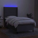  Box spring postelja z vzmetnico LED temno siva 90x200 cm blago, (20789628) | Shoptok.si